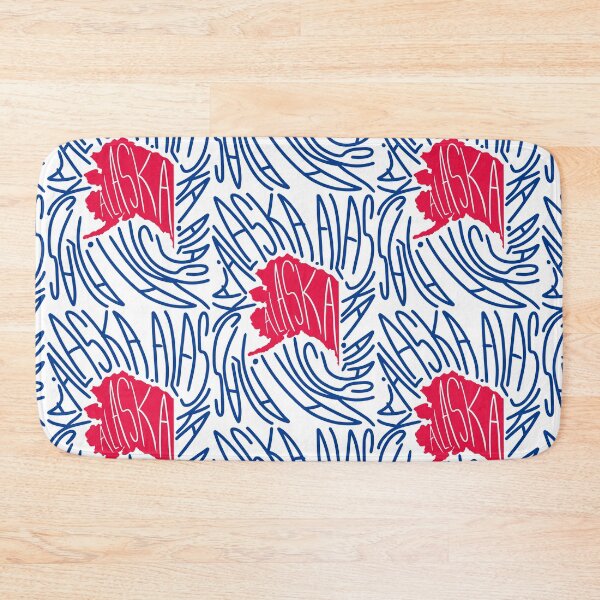 Item preview, Alaska State - Red and Blue - Map and Flag AK - Typography USA America State designed and sold by Ranggasme.