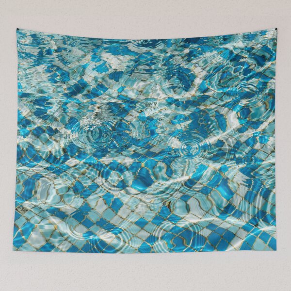 Item preview, Fluid Abstraction in Aquamarine Turquoise and Sapphire designed and sold by Georgia Mizuleva.