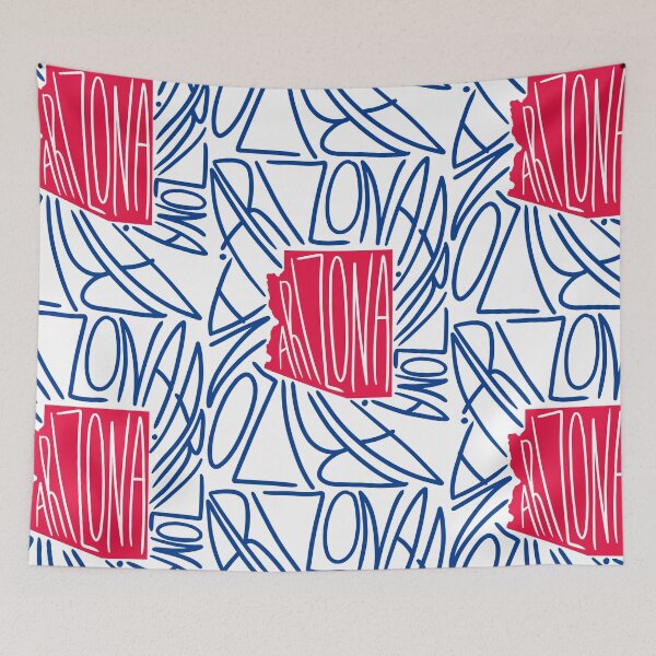 Item preview, Arizona State Map Typography - Red and Blue - USA America State designed and sold by Ranggasme.