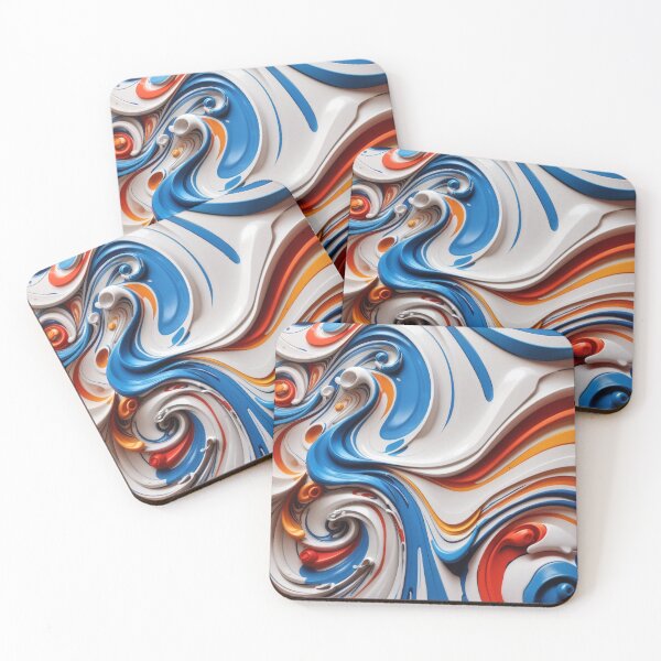 Item preview, "Swirly Blue and White Design: Captivating Visuals for Your Space" designed and sold by CyberCollective.