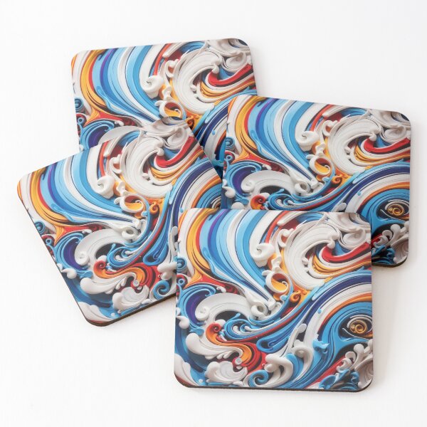 Item preview, #2 "Swirly Blue and White Design: Captivating Visuals for Your Space" designed and sold by CyberCollective.