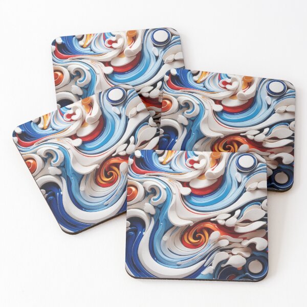 Item preview, #4 "Swirly Blue and White Design: Captivating Visuals for Your Space" designed and sold by CyberCollective.