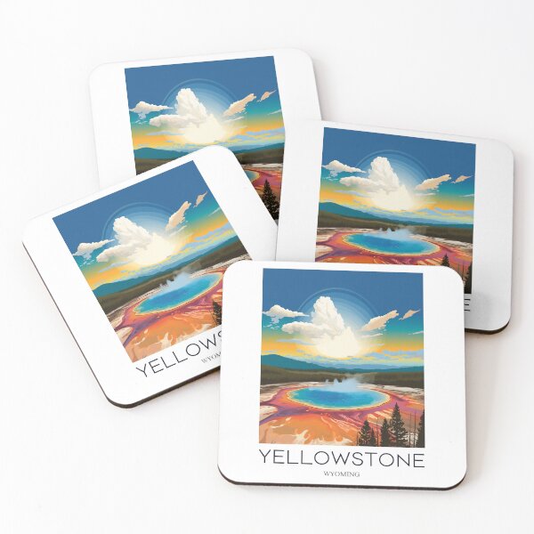 Item preview, A Pop Art Travel Print of the Yellowstone Park - Wyoming designed and sold by StudioRedKoala.