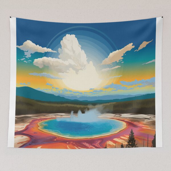 Item preview, A Pop Art Travel Print of the Yellowstone Park - Wyoming designed and sold by StudioRedKoala.