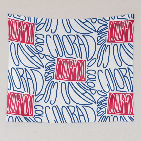 Item preview, Colorado State Map Typography - Red and Blue - USA America State designed and sold by Ranggasme.