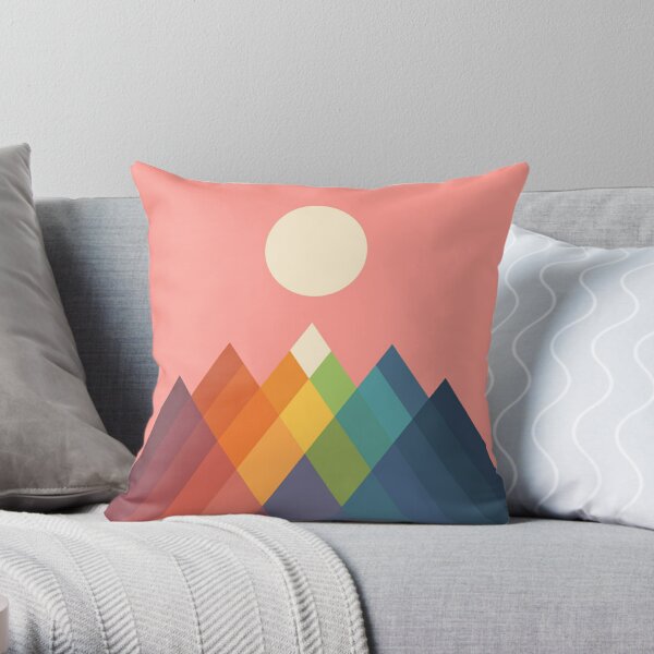 Rainbow Peak Throw Pillow