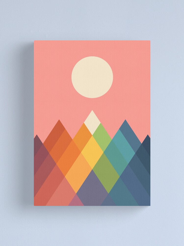 Thumbnail 1 of 3, Canvas Print, Rainbow Peak designed and sold by AndyWestface.