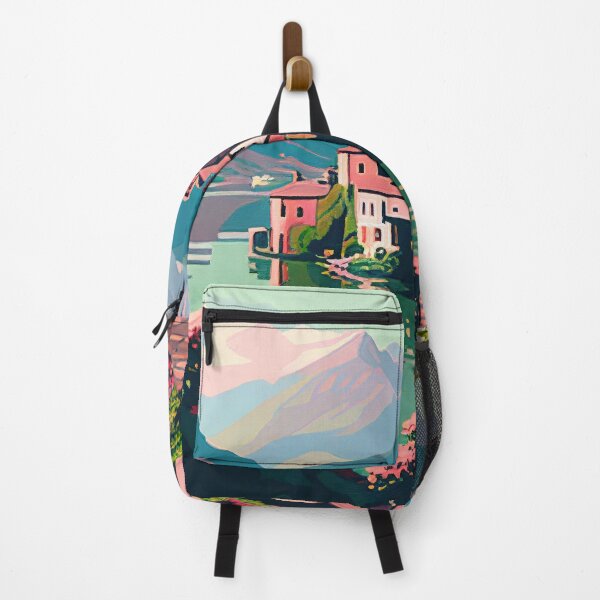Item preview, Pastel Mountain Lake Town designed and sold by TheArtMage.