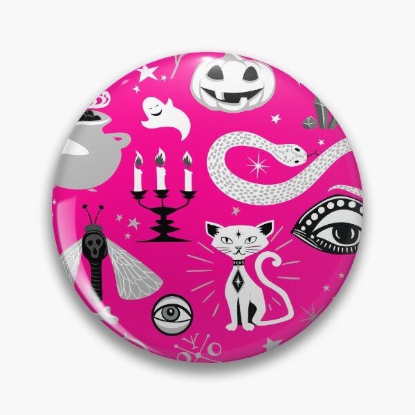 Item preview, occult pentagram cat halloween pink designed and sold by Gossip Rag.