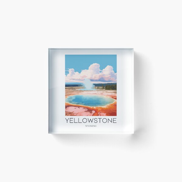 Item preview, A Pop Art Travel Print of the Yellowstone Park - Wyoming designed and sold by StudioRedKoala.