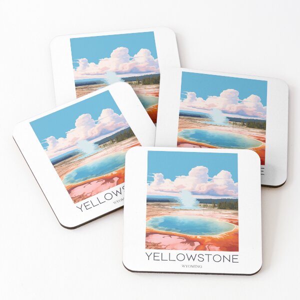 Item preview, A Pop Art Travel Print of the Yellowstone Park - Wyoming designed and sold by StudioRedKoala.