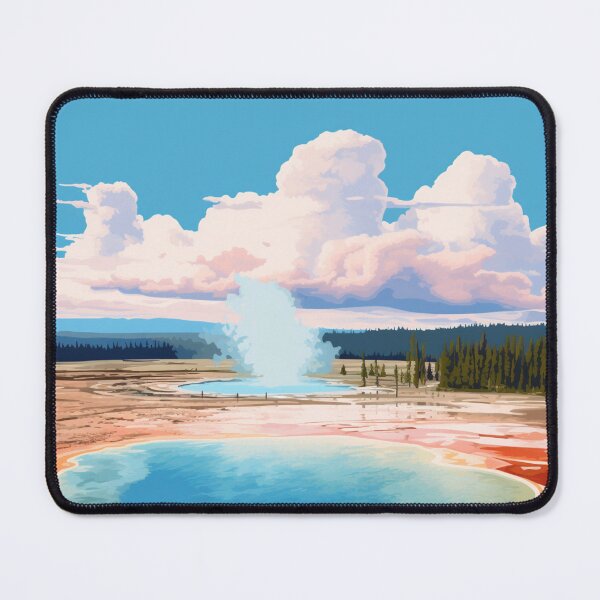 Item preview, A Pop Art Travel Print of the Yellowstone Park - Wyoming designed and sold by StudioRedKoala.