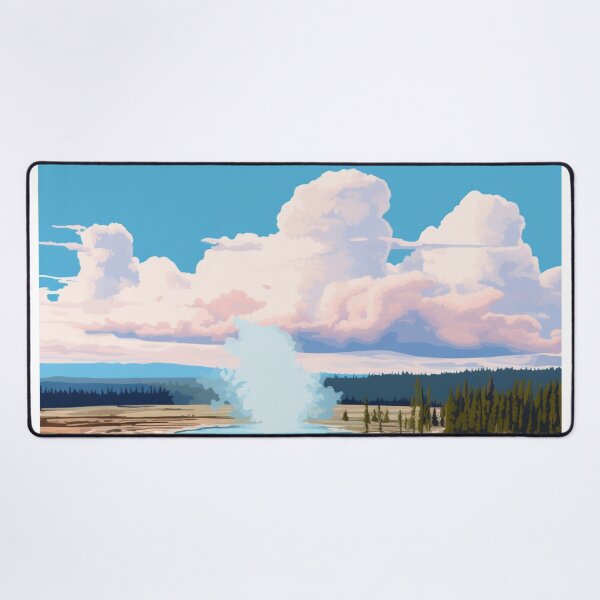 Item preview, A Pop Art Travel Print of the Yellowstone Park - Wyoming designed and sold by StudioRedKoala.