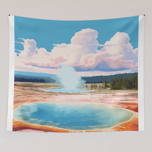 Item preview, A Pop Art Travel Print of the Yellowstone Park - Wyoming designed and sold by StudioRedKoala.