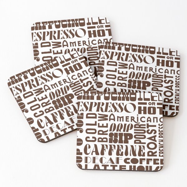 Item preview, Coffee Typography Letterpress Poster Brown designed and sold by CaffeinatedVibe.