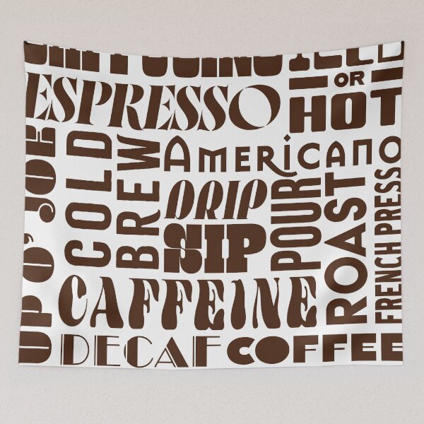 Item preview, Coffee Typography Letterpress Poster Brown designed and sold by CaffeinatedVibe.