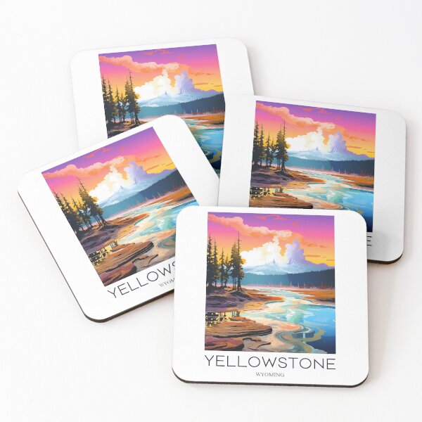 Item preview, A Pop Art Travel Print of the Yellowstone Park - Wyoming designed and sold by StudioRedKoala.