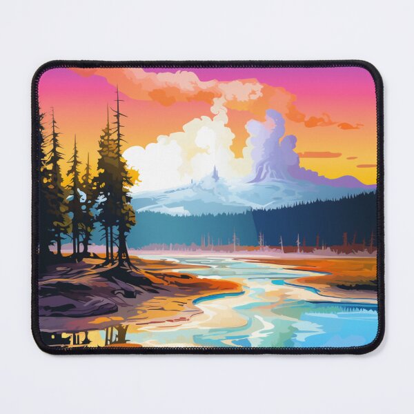 Item preview, A Pop Art Travel Print of the Yellowstone Park - Wyoming designed and sold by StudioRedKoala.