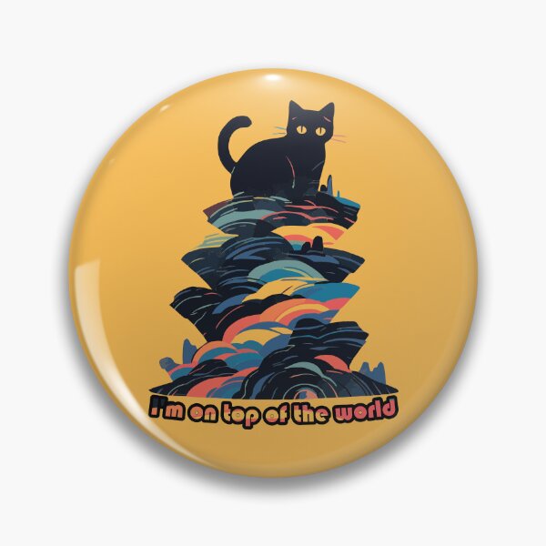 Item preview, I'm on top of the world (black cat) designed and sold by etherElric.