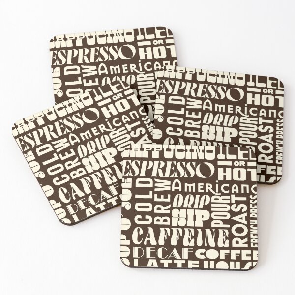Item preview, Coffee Typography Letterpress Poster Cream designed and sold by CaffeinatedVibe.