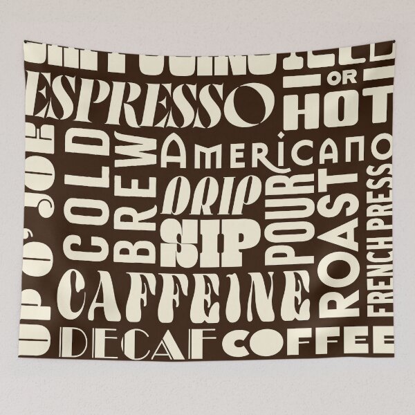 Item preview, Coffee Typography Letterpress Poster Cream designed and sold by CaffeinatedVibe.