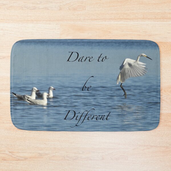 Item preview, Dare to be different Egret standing out from the crowd designed and sold by Mark Grimsley.