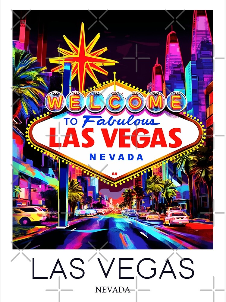 A Pop Art Travel Print of the Las Vegas Sign - Nevada - US