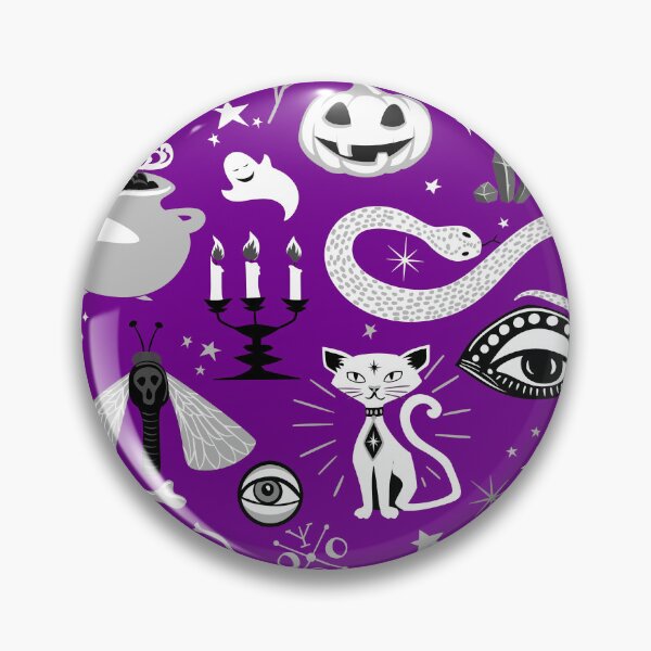 Item preview, occult pentagram cat halloween purple designed and sold by Gossip Rag.