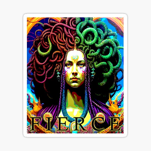 Fierce Medusa Goddess Sticker
