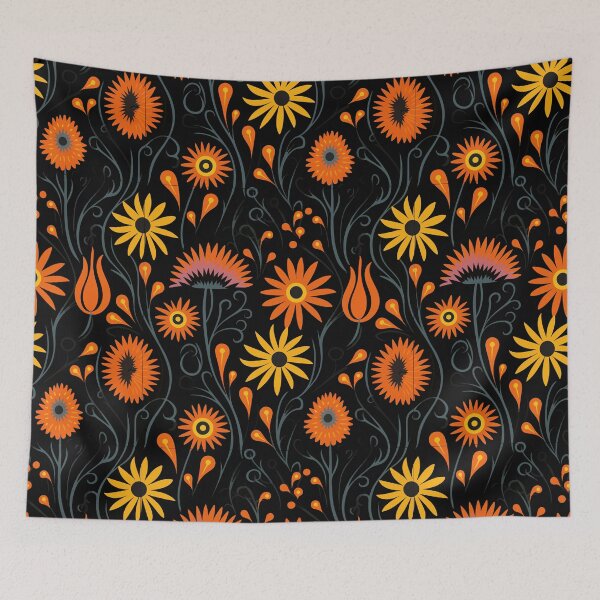 Item preview, Vibrant vintage wildflowers pattern designed and sold by etherElric.