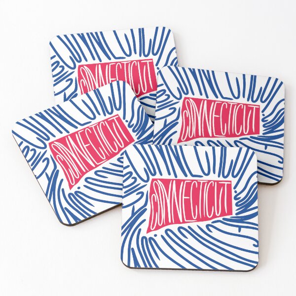 Item preview, Connecticut State Map Typography - Red and Blue - USA America State designed and sold by Ranggasme.