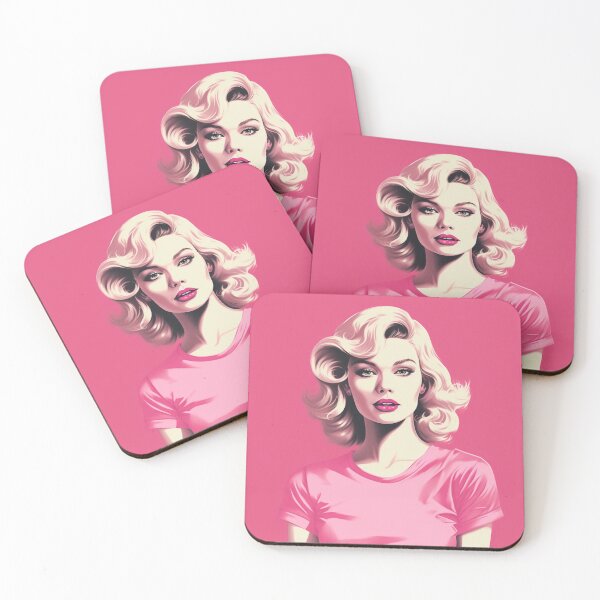 Item preview, Retro Blonde Hot Pink Barbie Vintage Feminist designed and sold by luckymooninc.