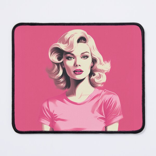 Item preview, Retro Blonde Hot Pink Barbie Vintage Feminist designed and sold by luckymooninc.