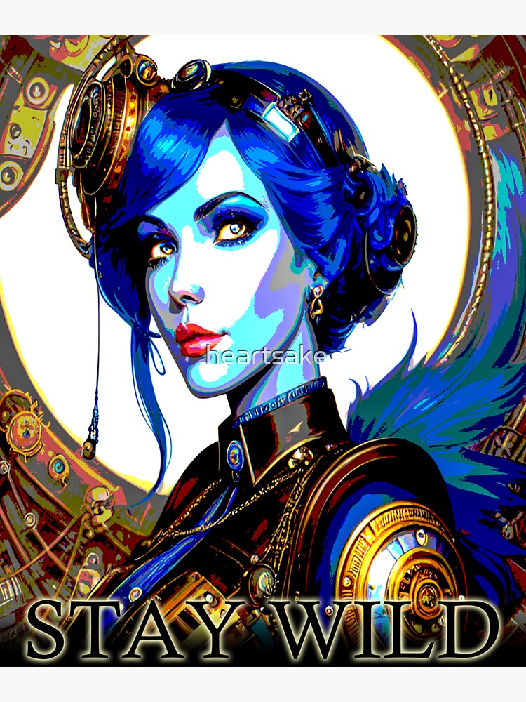 Artwork view, Stay Wild Beautiful Steam Punk Goddess designed and sold by heartsake