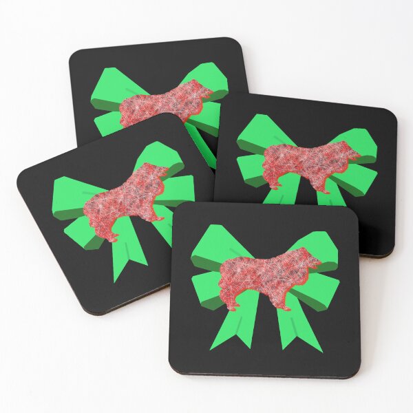 Item preview, Collie Rough Red Christmas Dog Silhouette _amp_ Green Bow designed and sold by wilbert-aguirre.
