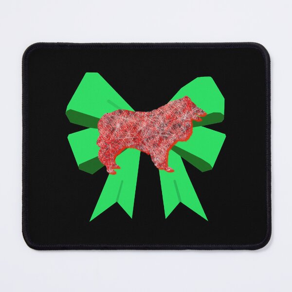 Item preview, Collie Rough Red Christmas Dog Silhouette _amp_ Green Bow designed and sold by wilbert-aguirre.