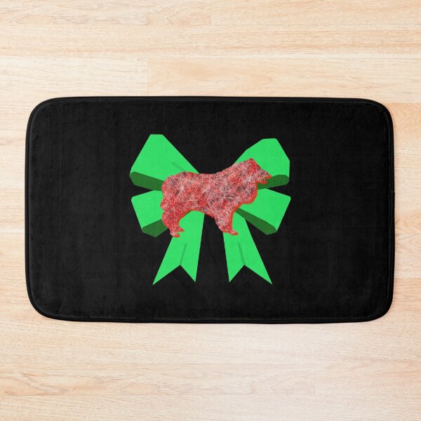 Item preview, Collie Rough Red Christmas Dog Silhouette _amp_ Green Bow designed and sold by wilbert-aguirre.