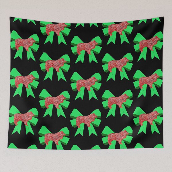 Item preview, Collie Rough Red Christmas Dog Silhouette _amp_ Green Bow designed and sold by wilbert-aguirre.