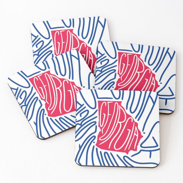 Item preview, Georgia State Map Typography - Red and Blue - USA America State designed and sold by Ranggasme.