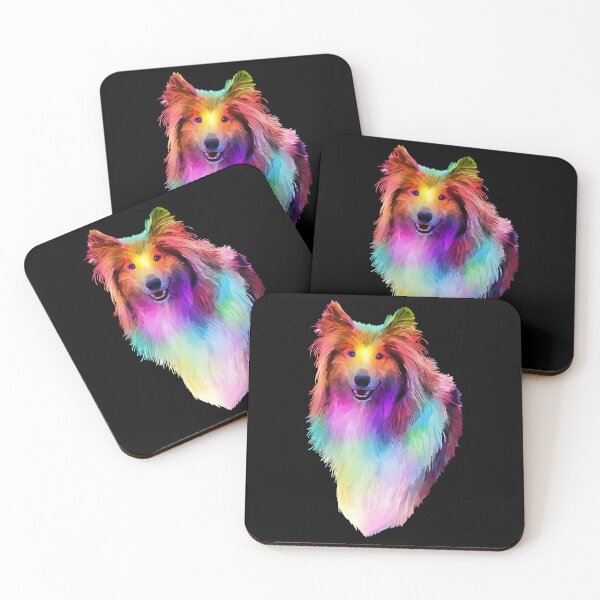 Item preview, Rainbow Psychedelic Rough Coated Collie Dog Portrait designed and sold by wilbert-aguirre.