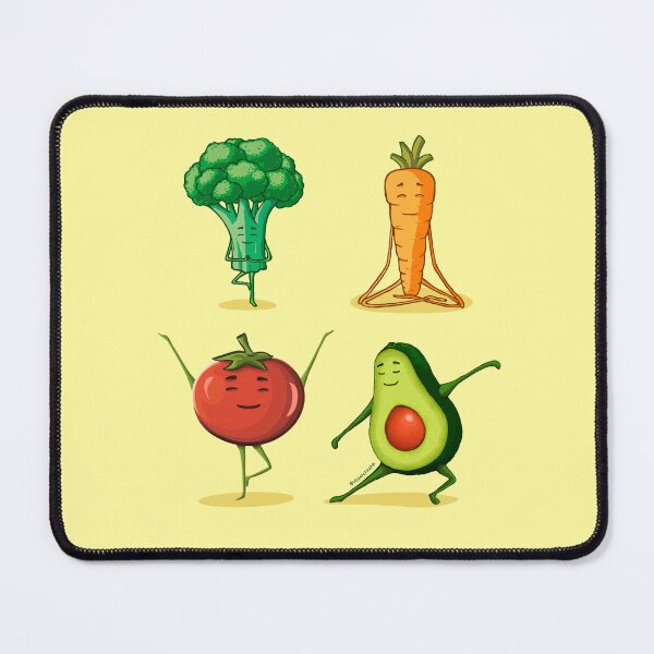 Item preview, Cute yoga veggies: broccoli - avocado - carrot - tomato designed and sold by Frank J. Art.