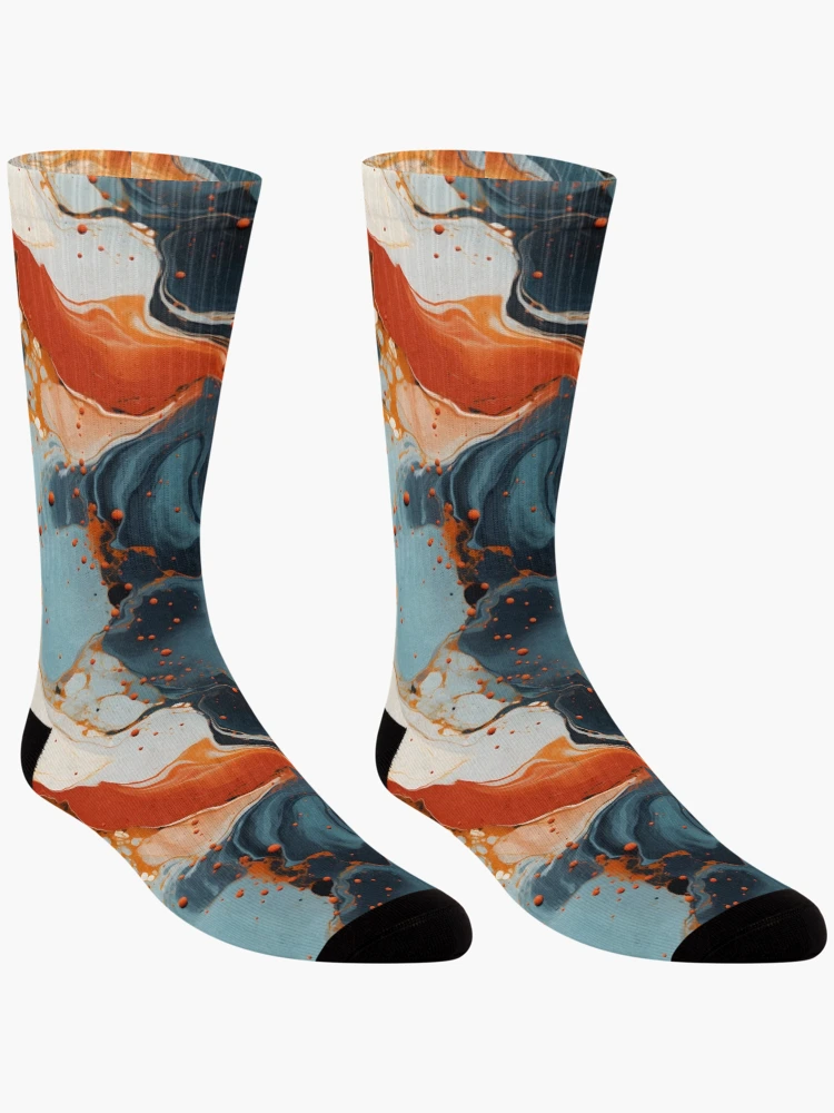 Thumbnail 3 of 5, Socks, Marble Stone Pattern 9 designed and sold by DigitalPatternx.