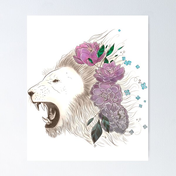 Item preview, Floral Lion  designed and sold by RossieZiem.