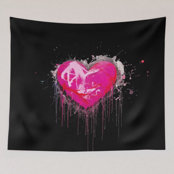 Item preview, Hot Pink Graffiti Art Heart Painting designed and sold by luckymooninc.