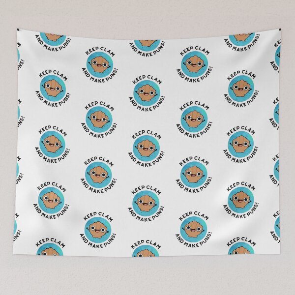 Item preview, Keep Clam And Make Puns Funny Shell Puns  designed and sold by punnybone.