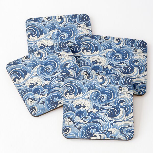 Item preview, Vintage Waves Blue Pattern designed and sold by trajeado14.