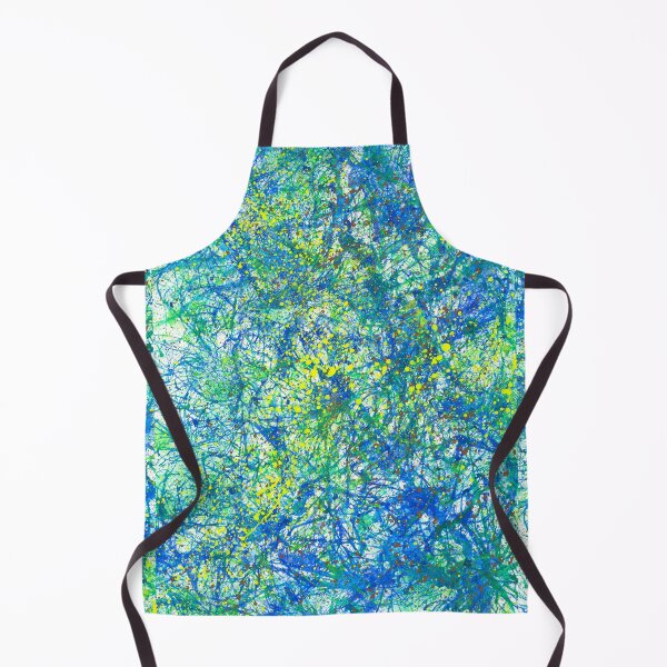 Item preview, Seeking Truth On Gaia #426 Original Hand-painted Abstract Painting Detail 3 In Turquoise Aqua Blue Lime Green Planet Earth Tones Inspired By Mother Nature Forest Aquatic Plants Bohemian Boho Pattern designed and sold by Rainbow Artist Orlando L.
