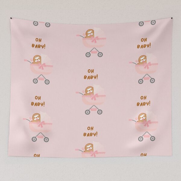 Item preview, Oh Baby Pink Baby Carriage Sloth designed and sold by theslothinme.