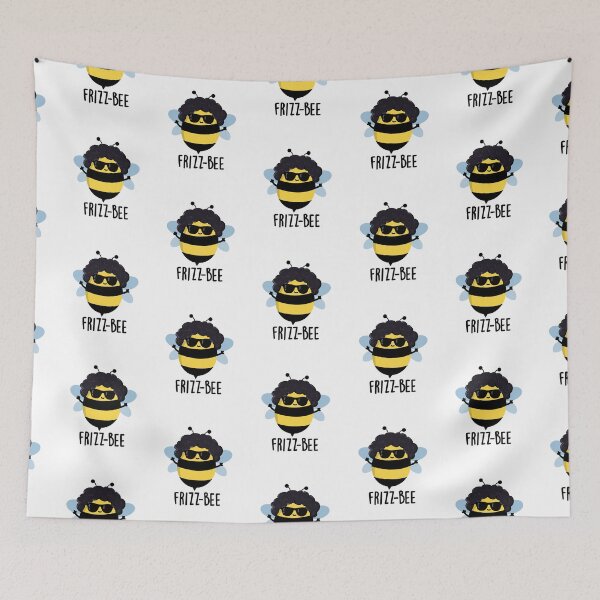 Item preview, Frizz-Bee Funny Afro Bee Puns  designed and sold by punnybone.