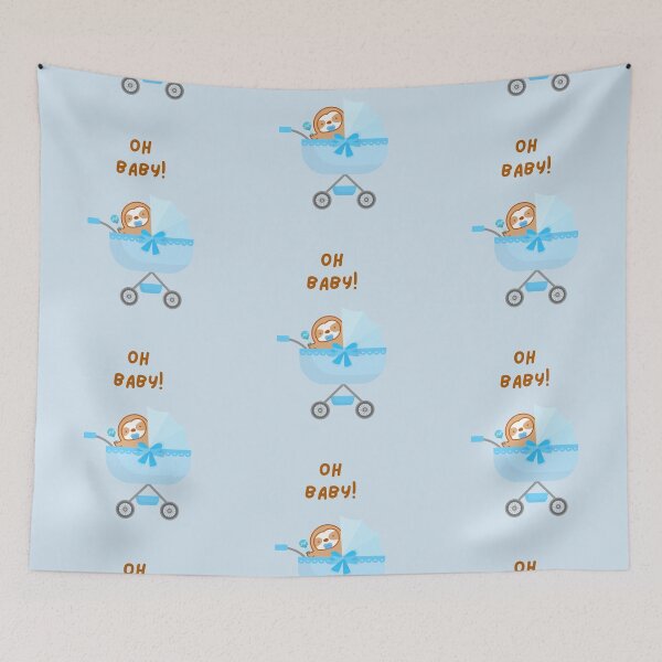 Item preview, Oh Baby Blue Baby Carriage Sloth designed and sold by theslothinme.